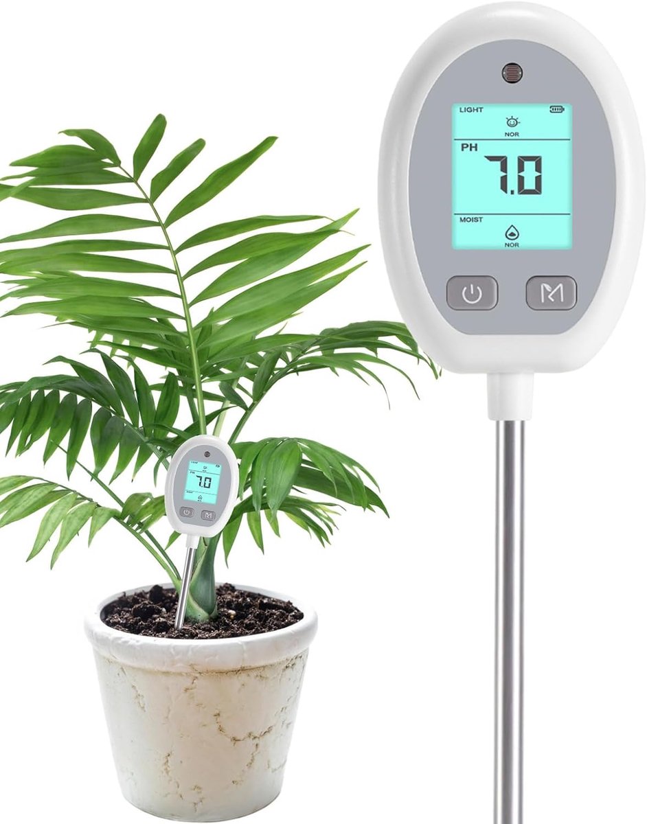 Bodemmeter Tuin - Bodemtester Planten - Planten Verzorgen - Meerdere Functies - 32 cm - Zwart