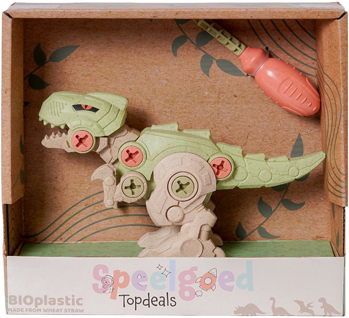 Speelgoedtopdeals - BIOplastic T-rex Dino - Educatief Speelgoed – Demonteerbaar met schroevendraaier