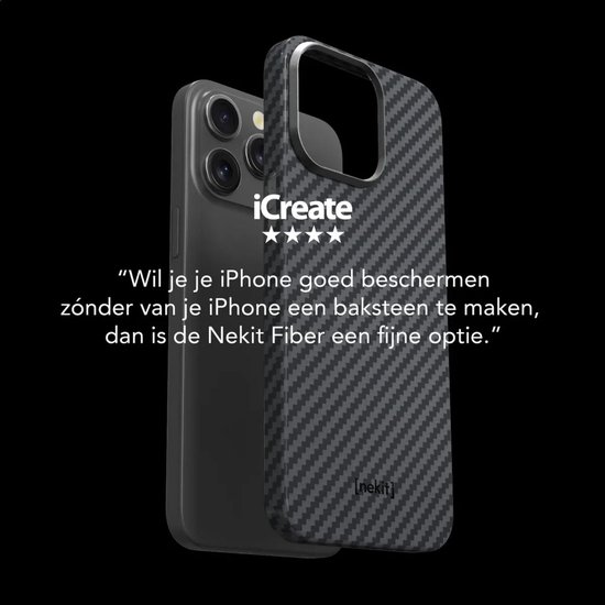 Donkergrijs carbonfiber hoesje voor iPhone.