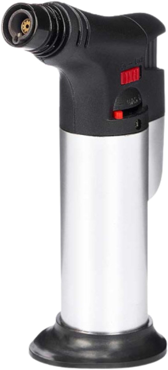 Kinvara Multifunctionele brander - zwart - hervulbaar - 11 cm - mini gasbrander - stormaansteker