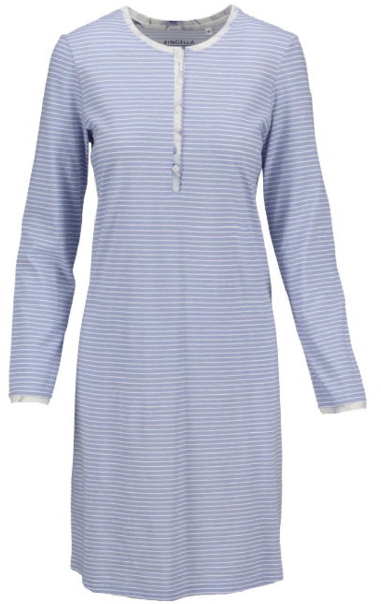 Ringella Katoenen dames nachthemd rookblauw Ringella - Blauw - Maat - 38