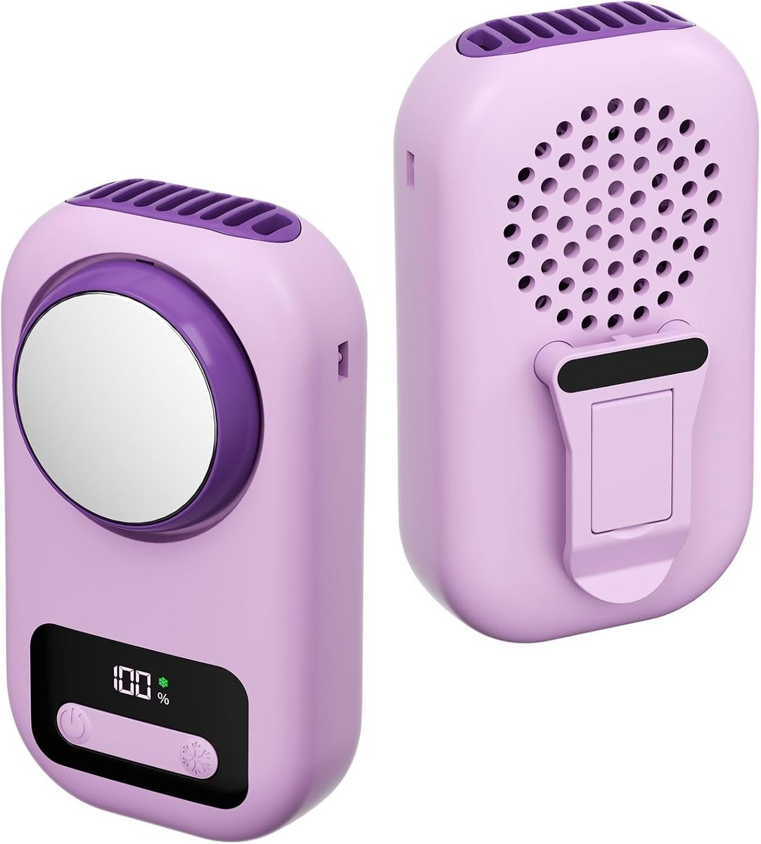 Draagbare Mini-Handventilator - Paars-Taro - Klein - Met IJskoeling en Digitaal Display - Voor Diverse Activiteiten