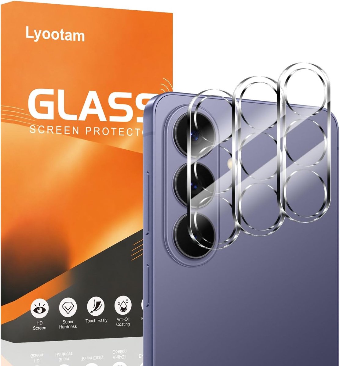 Camera lens protector voor Samsung Galaxy S26/S26 Plus, 3 stuks, 9H gehard glas, krasbestendig, case-friendly - ShopVlot