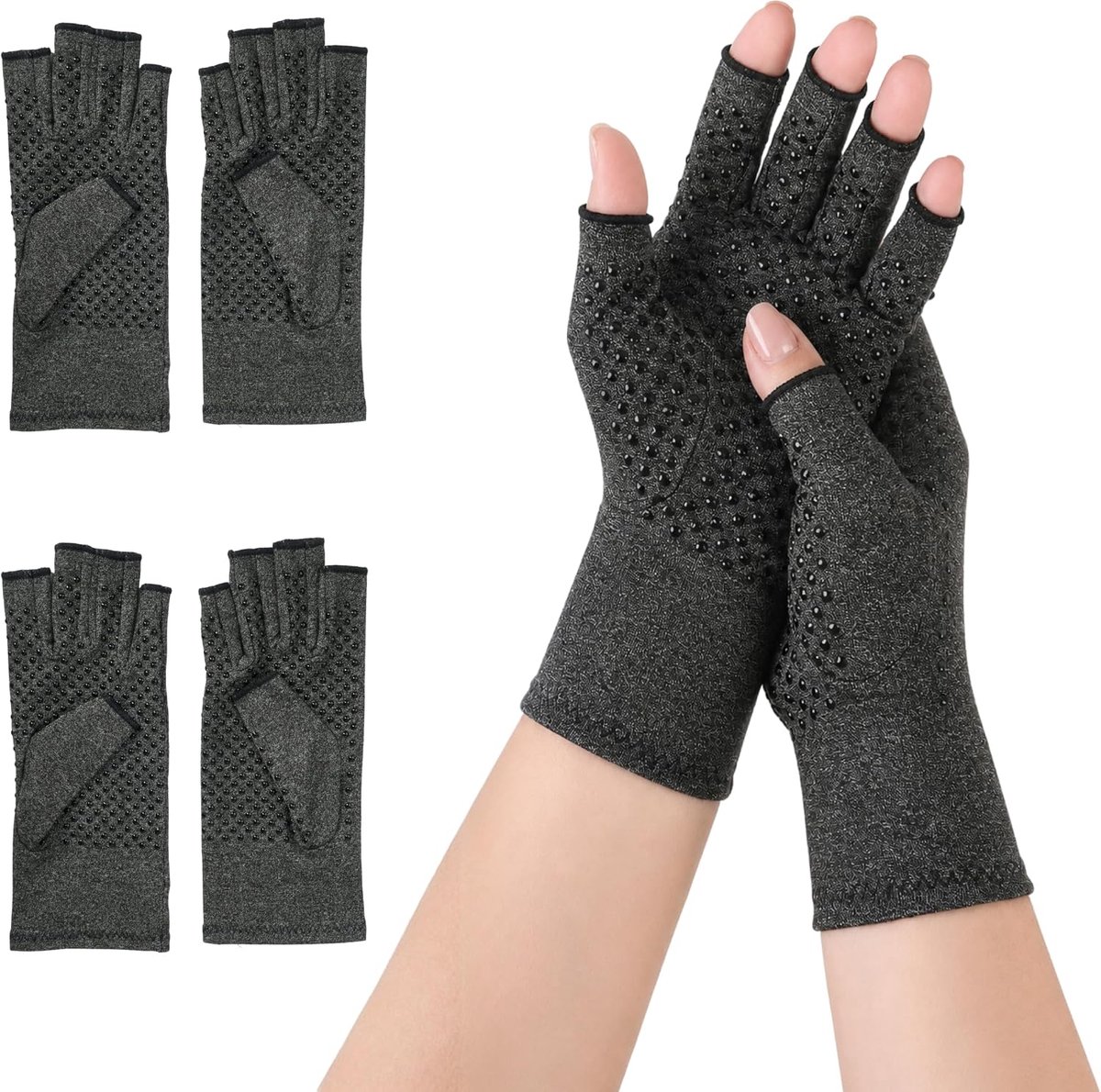 2 paar compressiehandschoenen voor dames, warmte en compressie ter verlichting van pijn, voor mannen en vrouwen - ShopVlot