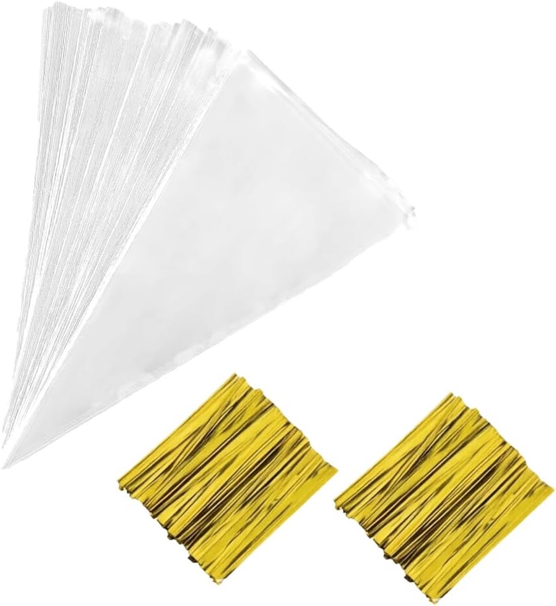 Transparante zakjes 13 x 25 cm - cellofaan met twist ties - 150 stuks - veilig voor levensmiddelen - ShopVlot