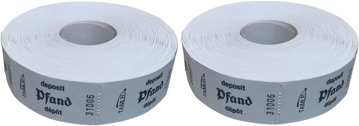 Bonrollen papier wit 2 rollen - 1000 afscheuren per rol - geperforeerd - ideaal voor evenementen - ShopVlot