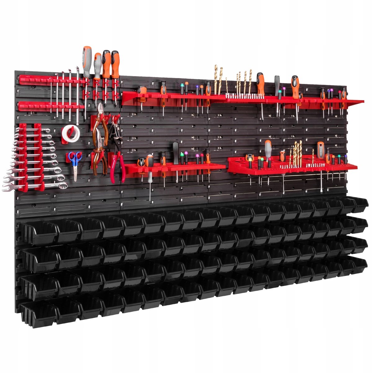 Gereedschapswand 156x78cm met 76 Bakjes en Diverse Houders