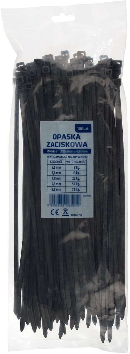 Kabelbinders Standaard Zwart 530x7,6mm - 100 stuks