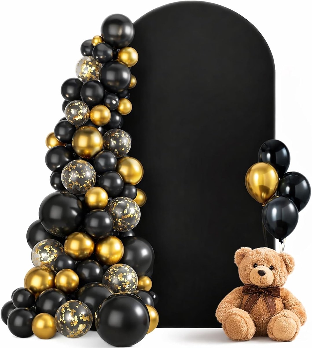 Achtergrondcover trouwboog 1x2m - dubbelzijdig zwart - elegante decoratie voor feesten - ShopVlot