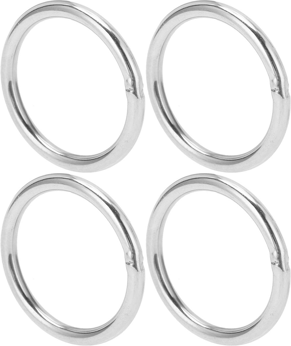 RASTKY 10 -st Roestvrij Stalen Gelaste Ronde Ringen - 4x40 Mm Metaal o Ringen Camping, Hondenriem en Tuigage Duurzaam - ShopVlot