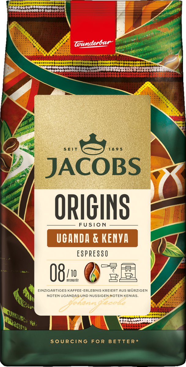 Jacobs - Origins Uganda & Kenya - Koffiebonen - 4 x 1.000g