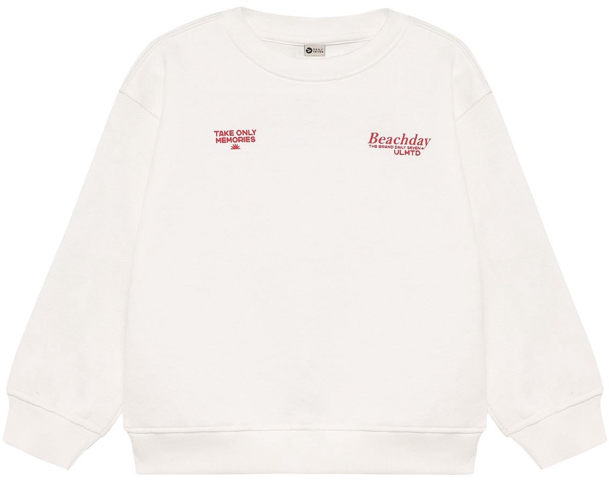 DAILY7 Oversized Sweater Artwork Truien & Vesten Jongens - Sweater - Hoodie - Vest- Ecru - Maat 92
