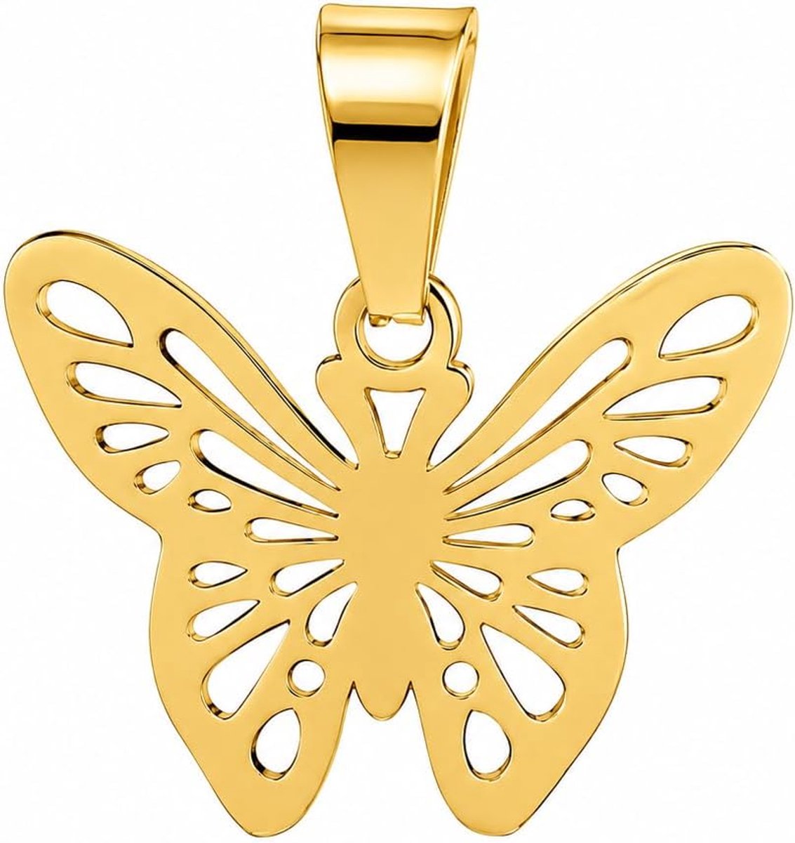 Felicidade Vlinderhanger van roestvrij staal, zilver of goud, elegant damessieraad, geraffineerd vlindermotief, licht - ShopVlot