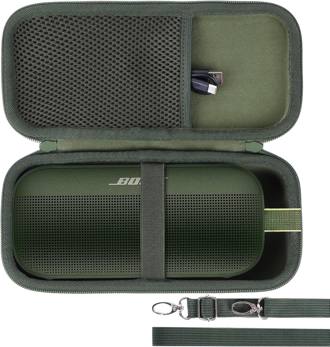 Lebakort Hard Case Compatible with Bose SoundLink Flex (2nd Generation) Portable Speaker (Army Green Case) - ShopVlot