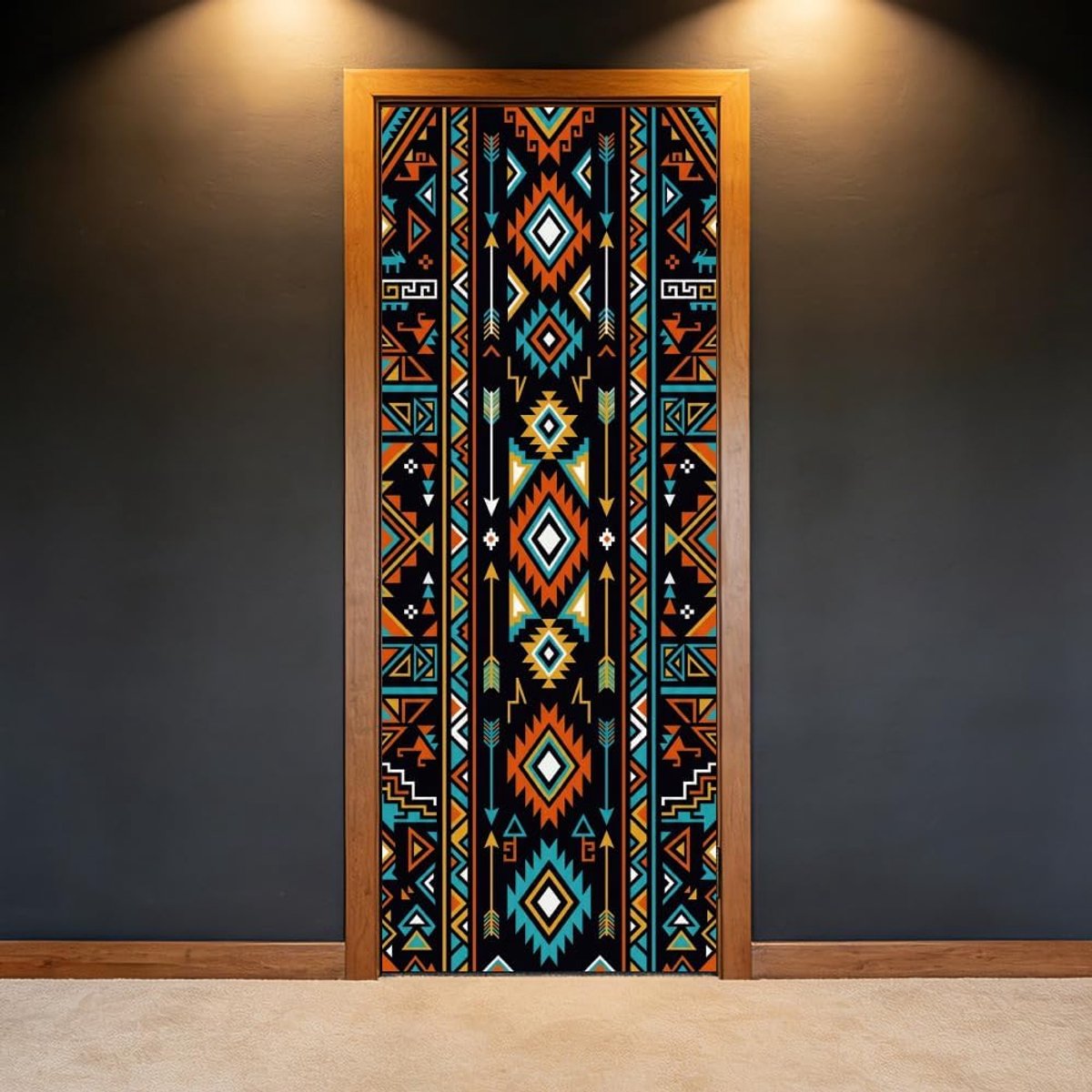 arricraft 2 vellen zelfklevende deurstickers 80 cm x 200 cm grote geometrische deurstickers in Boheemse stijl gemaakt - ShopVlot