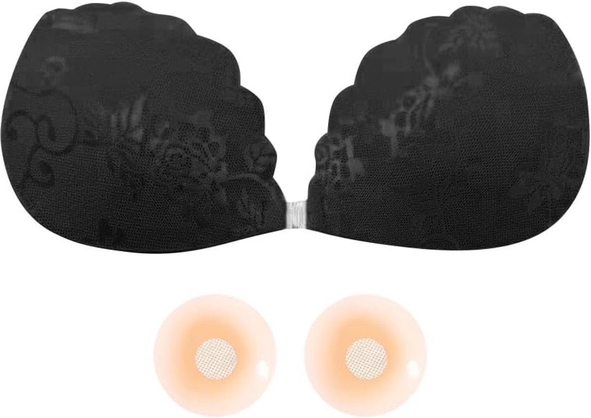 Invisible Lace Bra, Backless, Self-Adhesive, Push Up Bra, Silicone, Strapless, Reusable, 2 Covers for Large Chest Dress - ShopVlot
