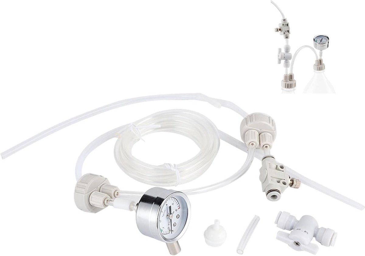 Aquarium CO2 System White CO2 Aquarium Kit Complete DIY Aquarium Planted Tank CO2 System Pro Tube Valve Gauge Bottle - ShopVlot