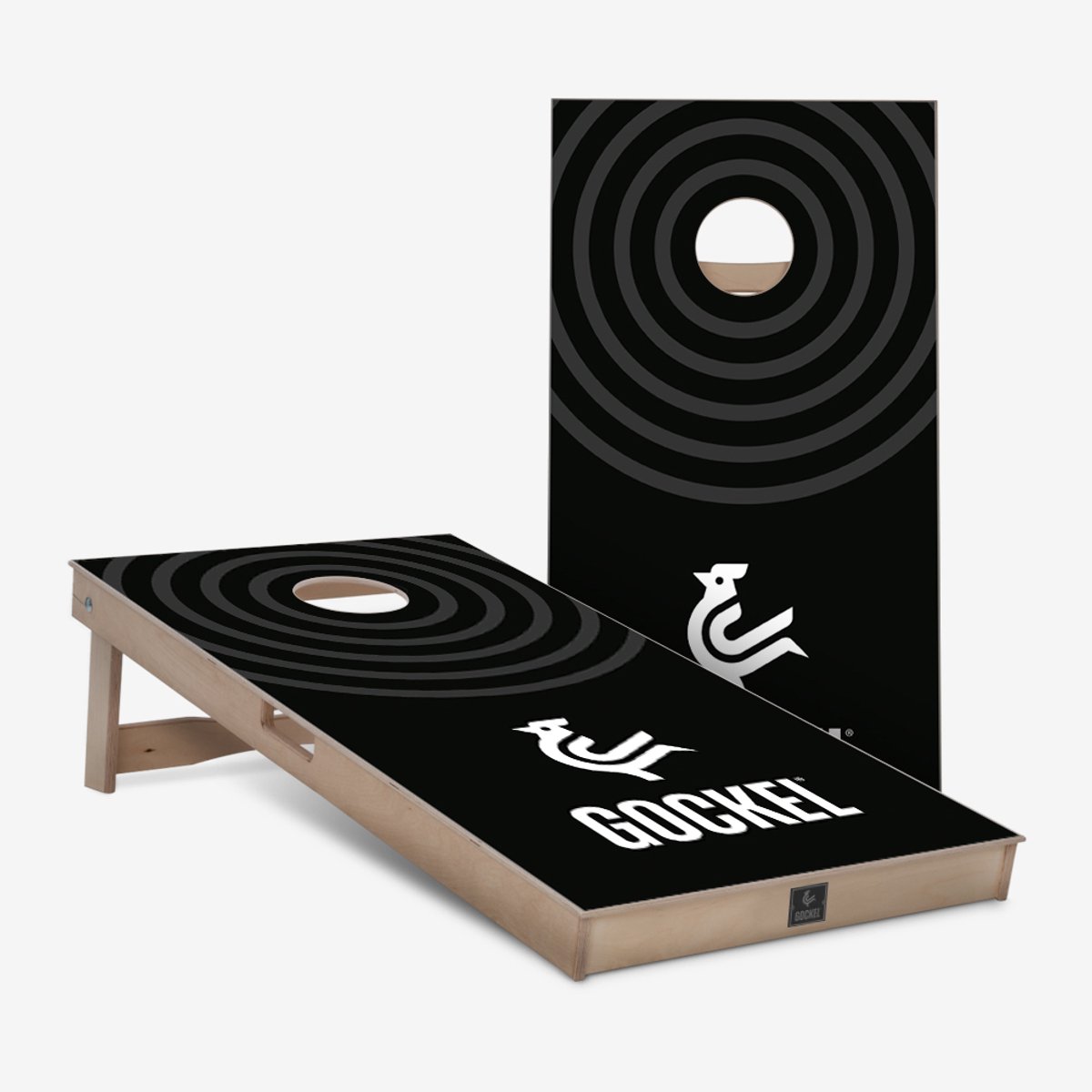 Gockel Original Cornhole Set - zwarte cirkels - 120 x 60 cm (100% berken multiplex - inclusief cornhole bags / zakjes)