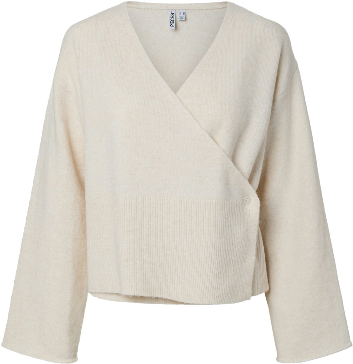 Pieces Vest Pcsilly Ls Wrap Knit Cardigan Bc 17169105 Birch/ Melange Dames Maat - M