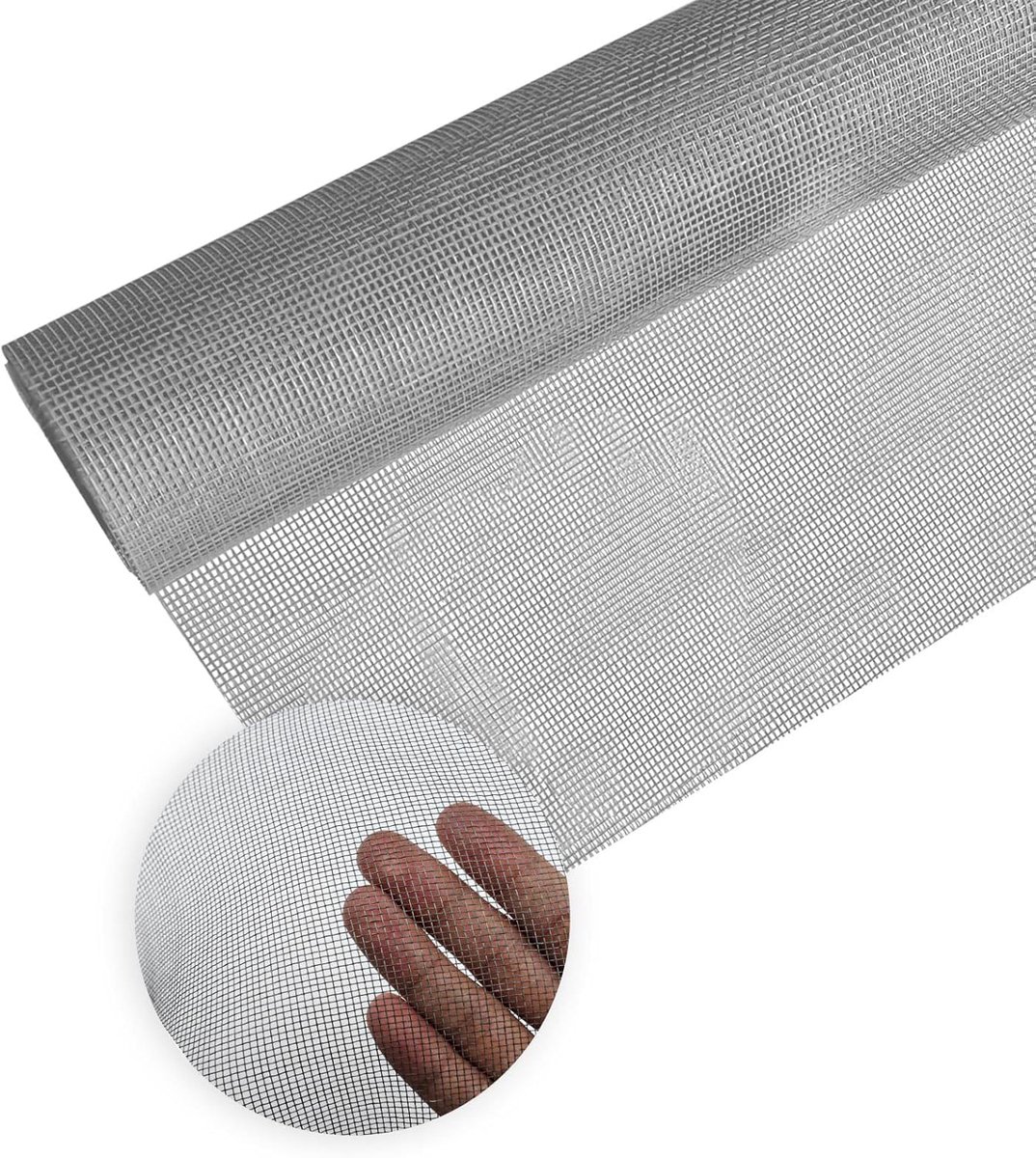 0XBIT Vliegengaas, rol, 150 x 200 cm, grijs, vliegengaas voor ramen, 17 netten, muggennet, goede zichtbaarheid, voor - ShopVlot