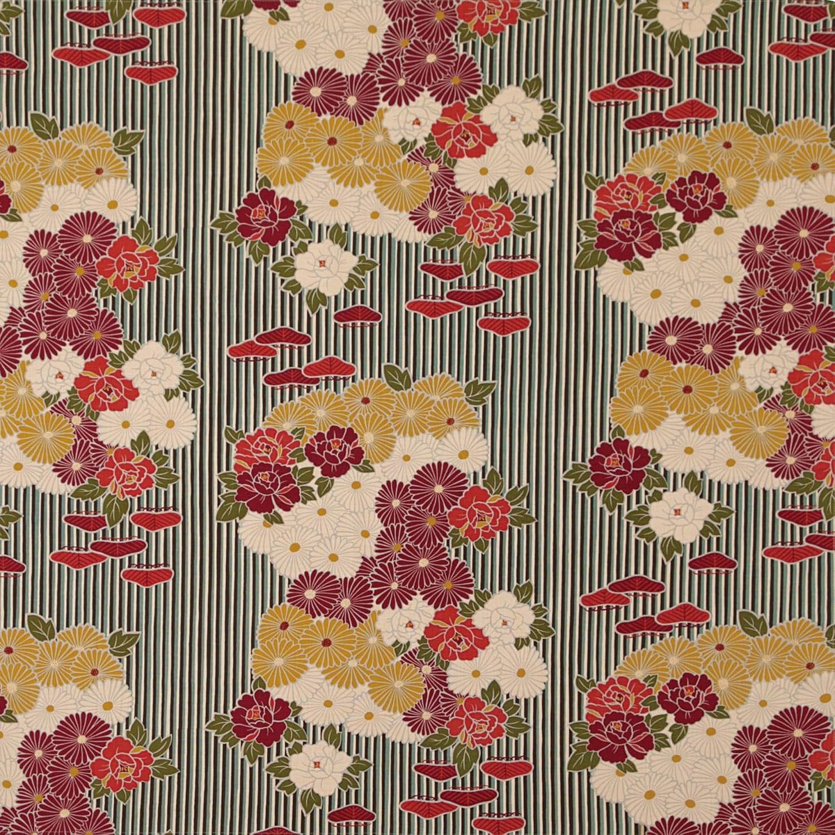 Furoshiki in retro bloemenpatroon 100cm - herbruikbare katoenen verpakking - duurzaam cadeau inpakken - ShopVlot