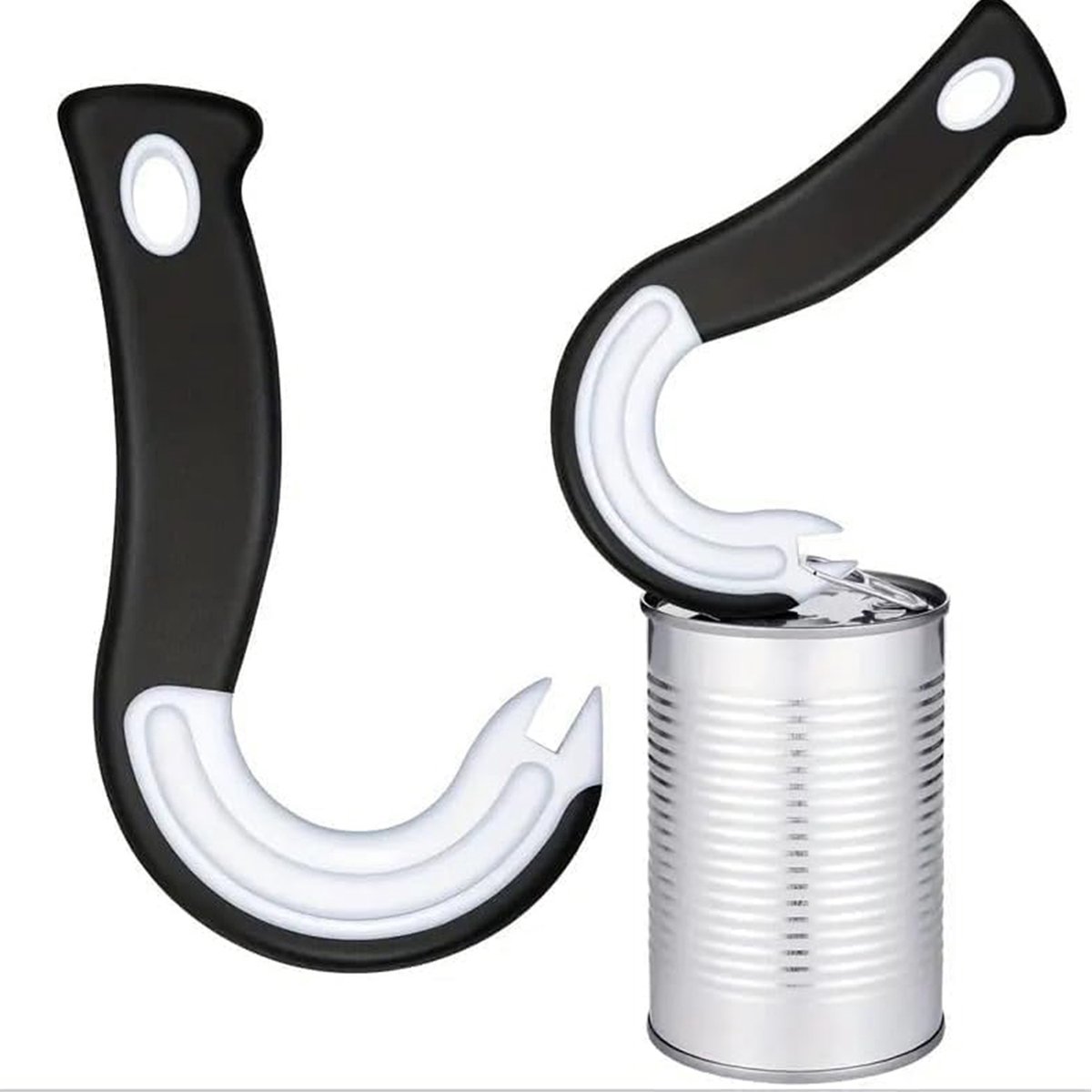 ComfiCare® Blikopener - Pot & Blikopener - Opener - Blikopener voor senioren - Ergonomisch - Geschikt bij Artritis, Reuma en handklachten - Zwart wit