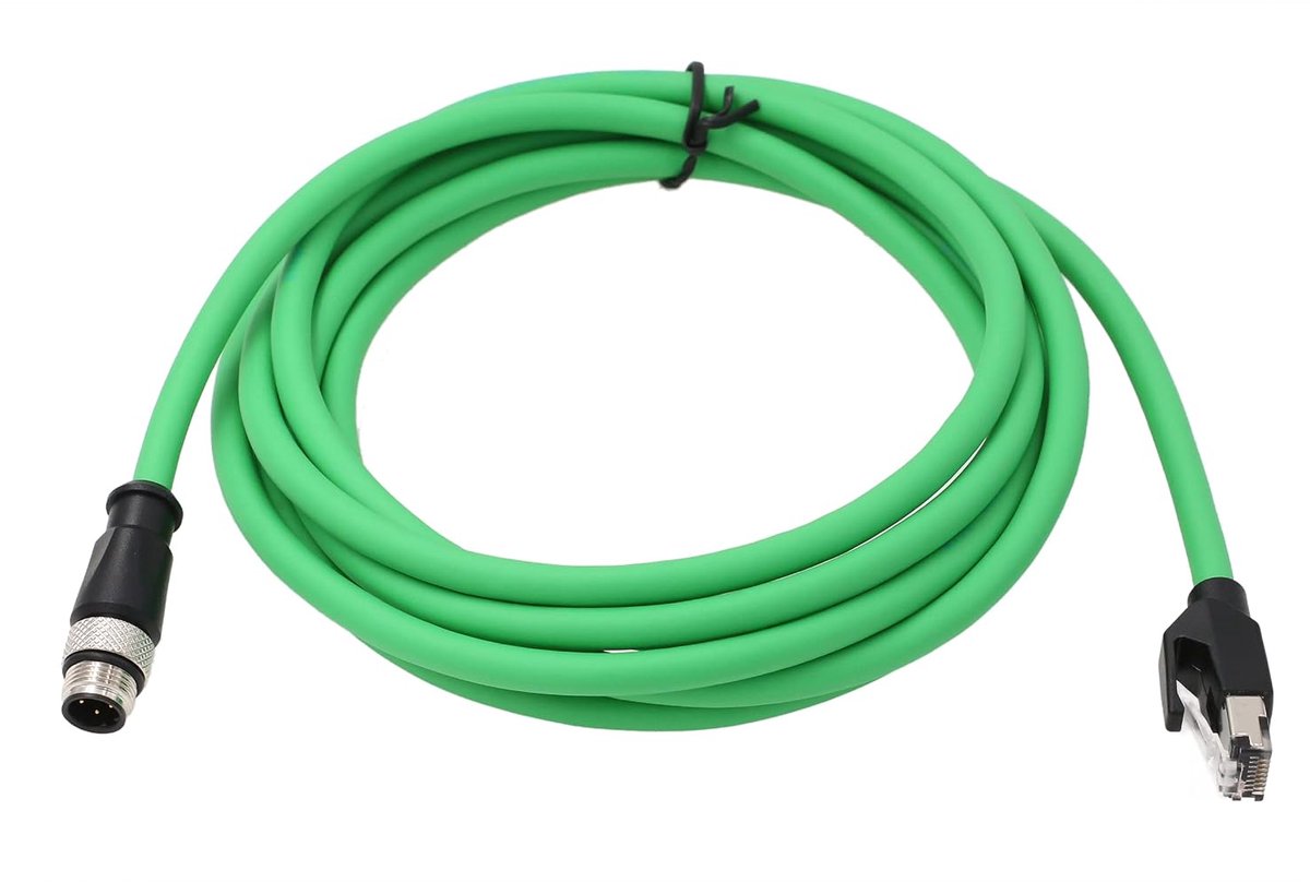 HangTon Ethernet Network Cable M12 4 Pin D Encrypted To RJ45 Cat5e For Cognex Sick Sensor Camera Profinet Protected - ShopVlot