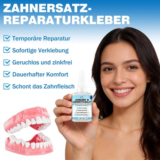 Tandlijm voor tanden, tandlijm, tandprothesenlijm, tandcement, kloofvullend, sneldrogend, weerbestendig en waterdicht - ShopVlot — afbeelding 5