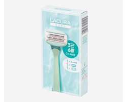 LACURA® Scheersysteem voor Dames – Nauwkeurig & Zacht Scheren – Dubbele Lubricatiestrips – Comfortabel Lichaamsscheermes