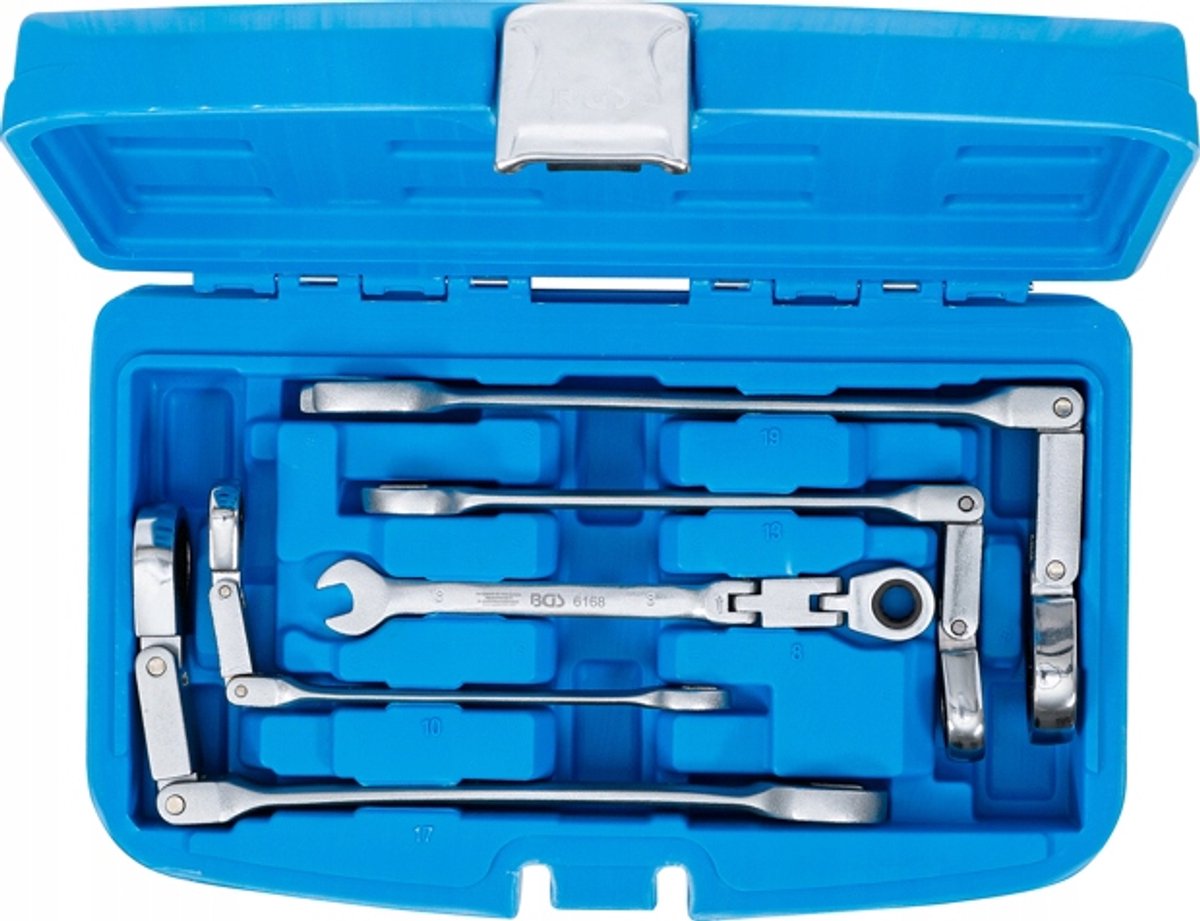 Dopsleutel Set 8-19mm, 5 Delig, Flexibele Kop