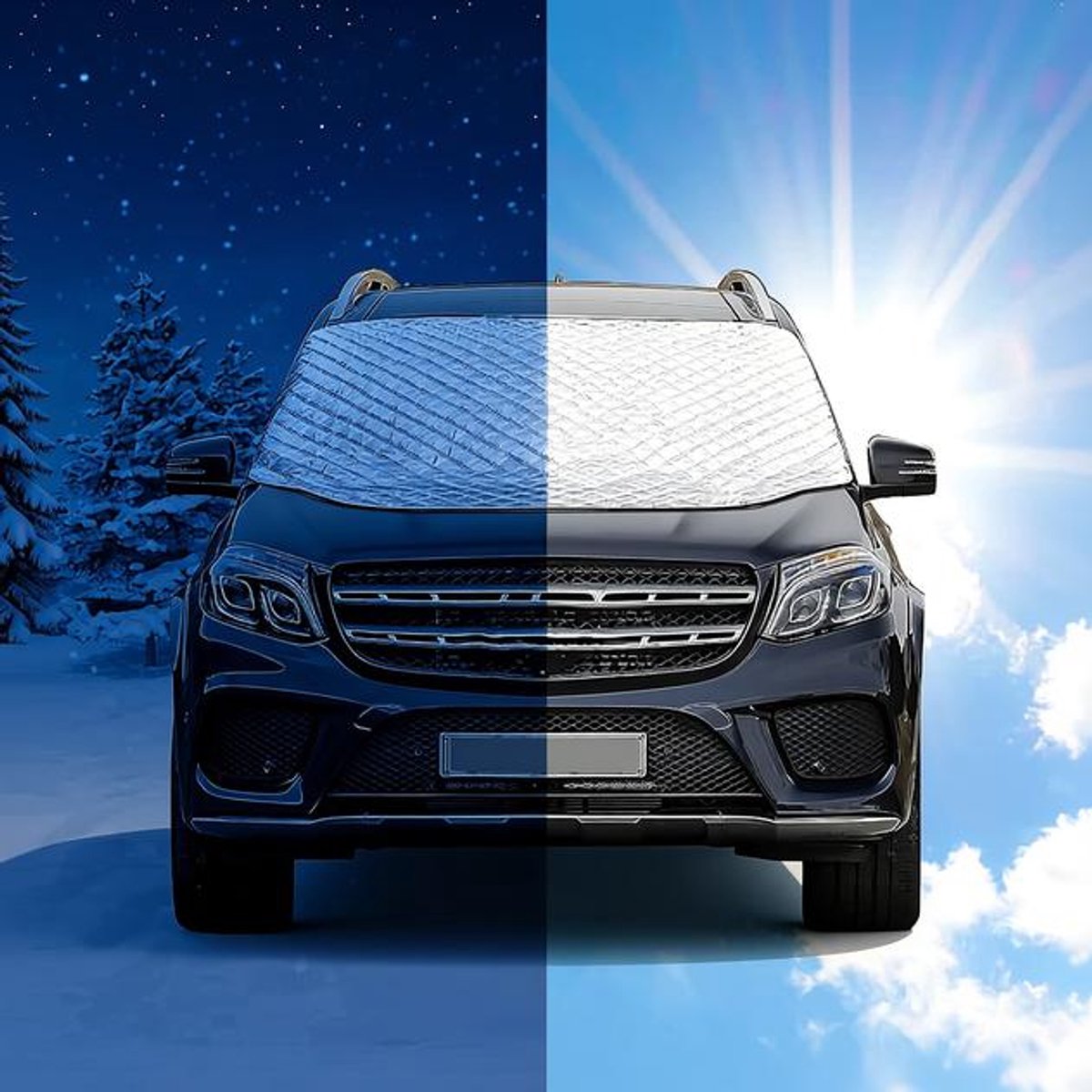 Auto Voorruitdeken - Opvouwbaar Antivries Zonnescherm - 4-Laags Winter- en Zomerbescherming