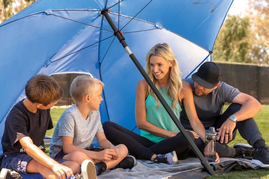 Sport-Brella Ultra - Windscherm - Strandtent - Draagbaar - Draagbare Parasol / Paraplu XL - Windscherm - Tochtscherm - Stormparaplu - Zonnescherm - Blauw - Unisex - One Size van Sport-Brella — afbeelding 4