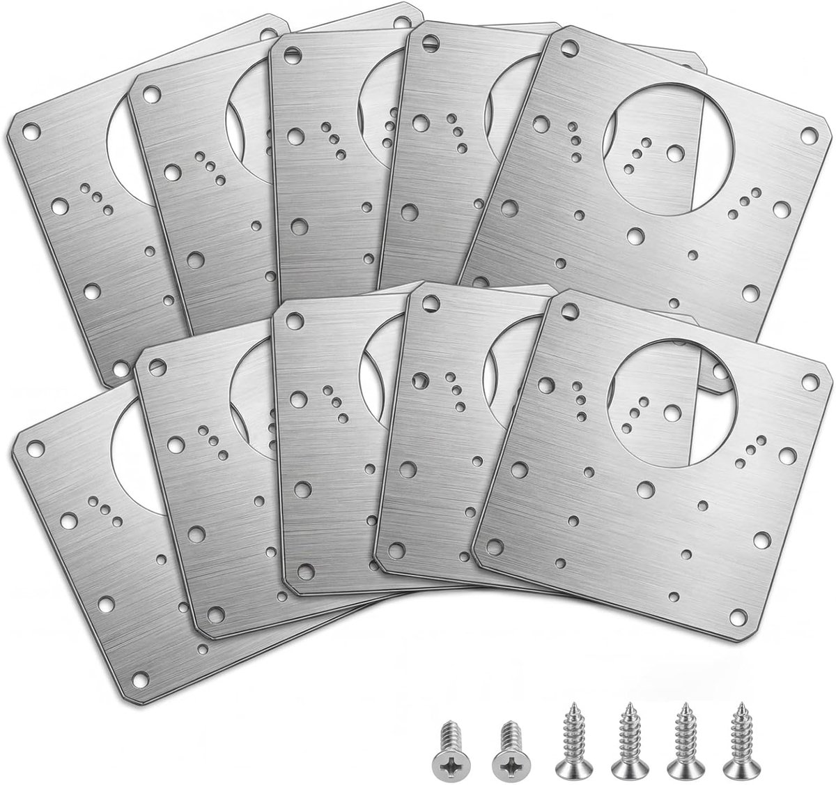 10 stuks scharnieren reparatiebeugels, roestvrij stalen scharnieren reparatieplaten met gaten, keukenkasten kasten - ShopVlot