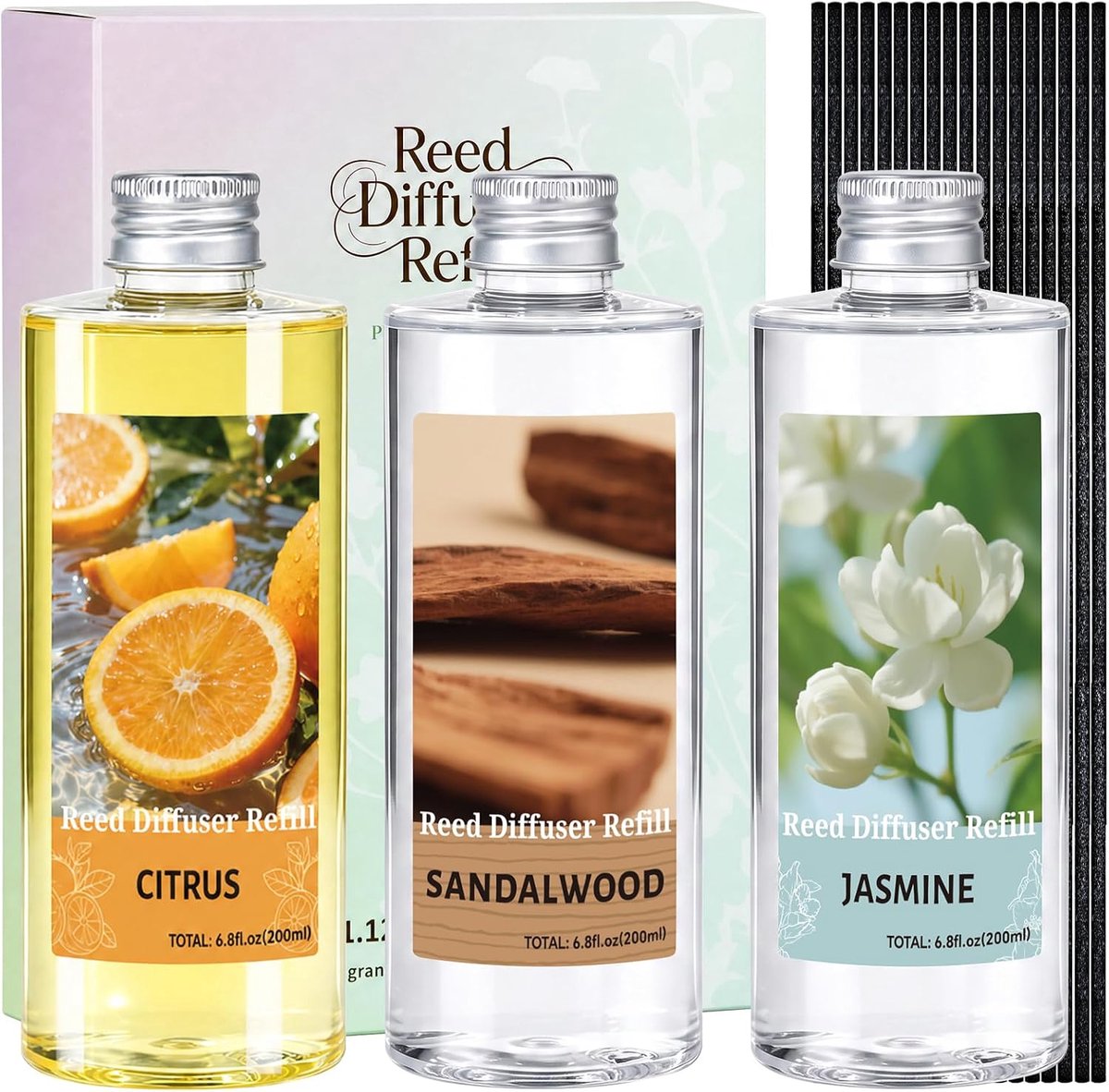 kamergeur navulset 3x200ml, sandelhout citrus jasmijn - ShopVlot