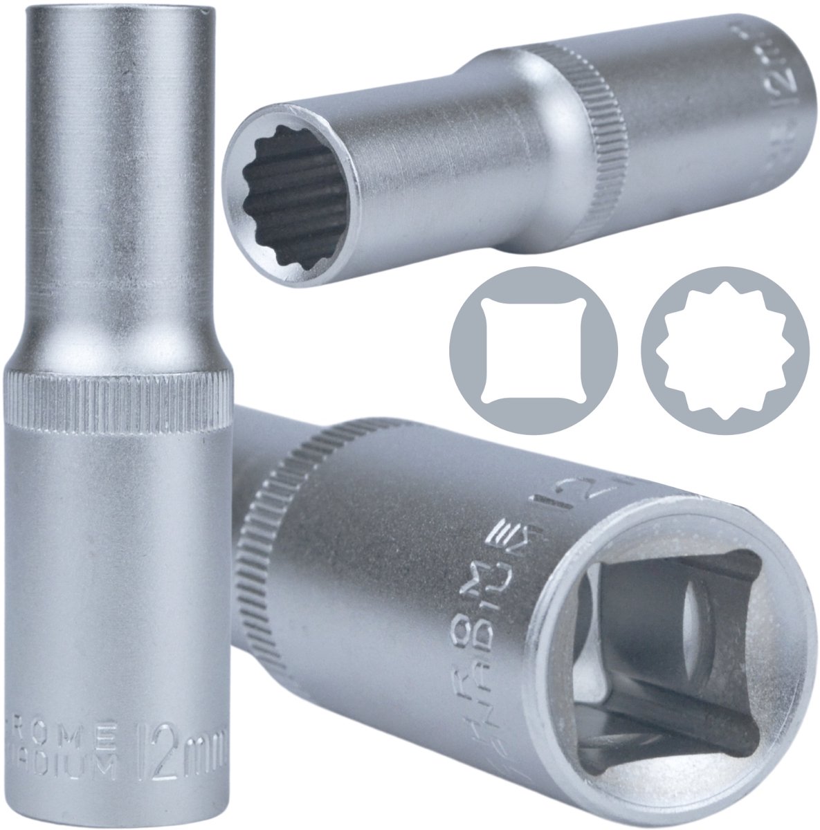 Lange DOP 12mm 1/2" CRV BLACK - Professioneel Gereedschap