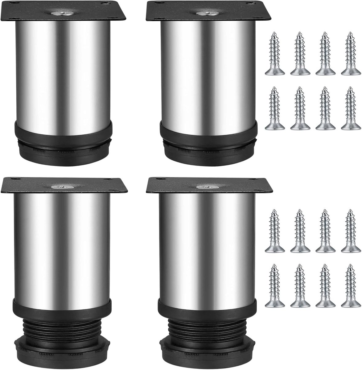 4 adjustable stainless steel legs, 50 x 80 mm - ShopVlot