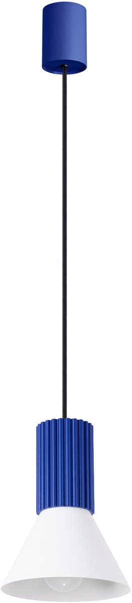 Sollux Lighting Hanglamp Estria - E14 - wit/ultramarijn - staal/aluminium - 14x14x120cm