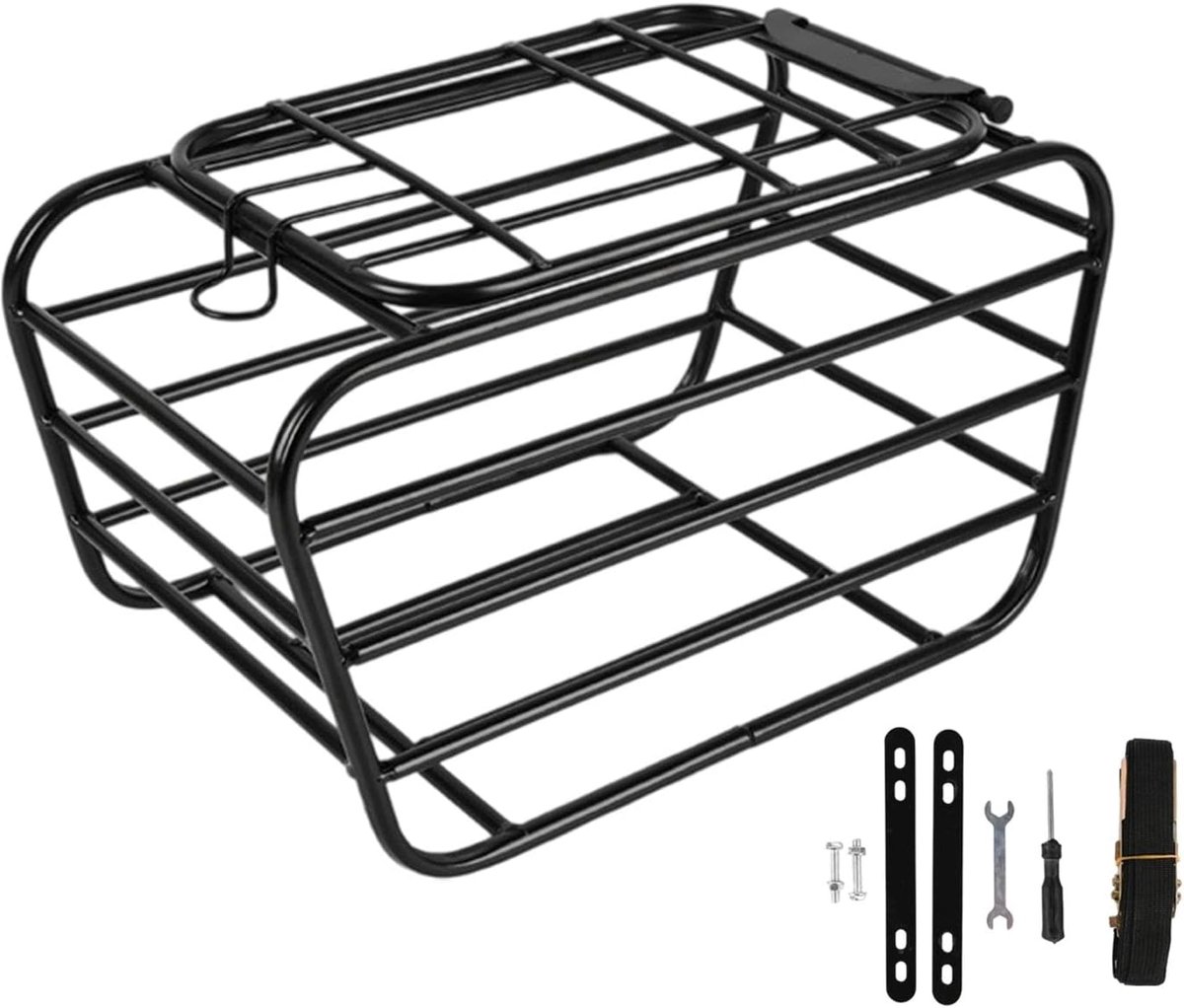 Fietsmand voor achterop de fiets - Fietsmand voor achterop de fiets - Huisdiermand - Duurzaam en stevig - Inclusief montagemateriaal - Mand voor achterop de fiets - 38*23*21,5 cm - Zwart
