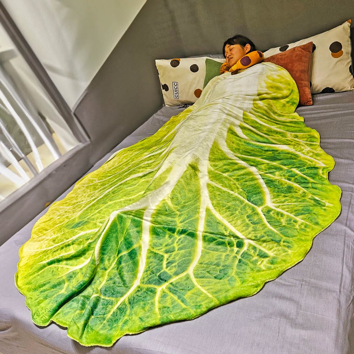 Casalora Dubbelzijdig flanel koolpatroon thuis bankdeken zacht creatief ontwerp warme deken voor woonkamer- 180cm