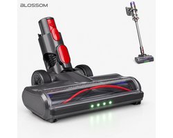 BLOSSOM Stofzuigerborstel - Zuigmond Geschikt voor Dyson Steelstofzuiger V7/V8/V10/V11/V15/G5 - Vloerzuigmond - Stofzuigermondstuk - Stofzuigeraccessoires - Met LED Lampen - Zwart