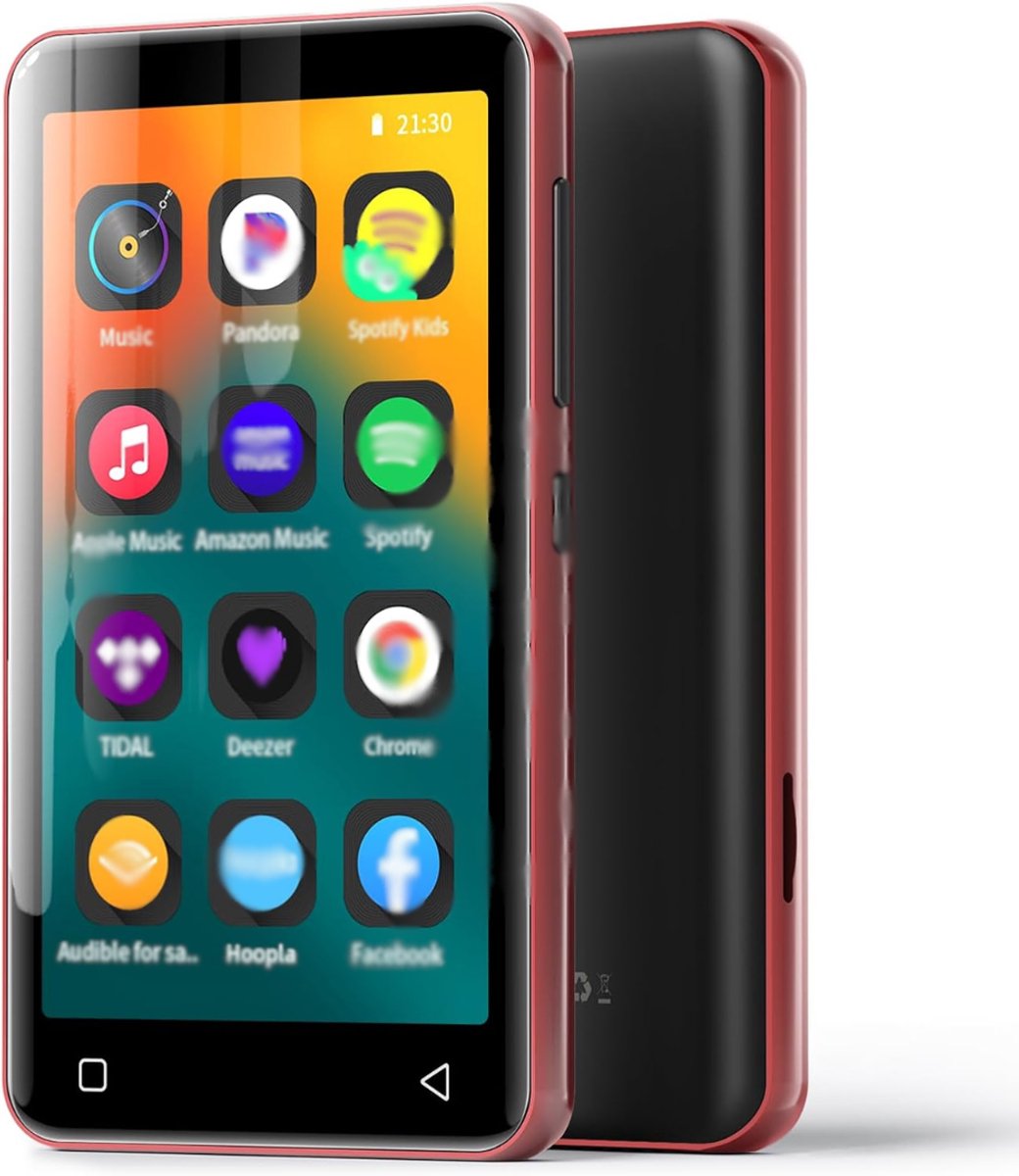SNJY® MP3 Speler Bluetooth - MP4 Speler - Muziek Speler - Touchscreen - 80GB - Zwart/Rood