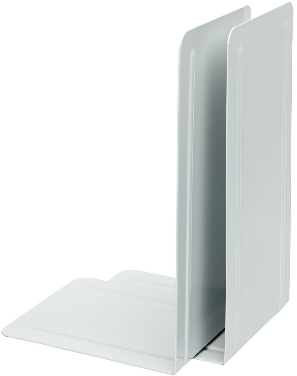Famanu – Boekensteunen van wit metaal, set van 2 stuks, perfect voor het organiseren van boeken