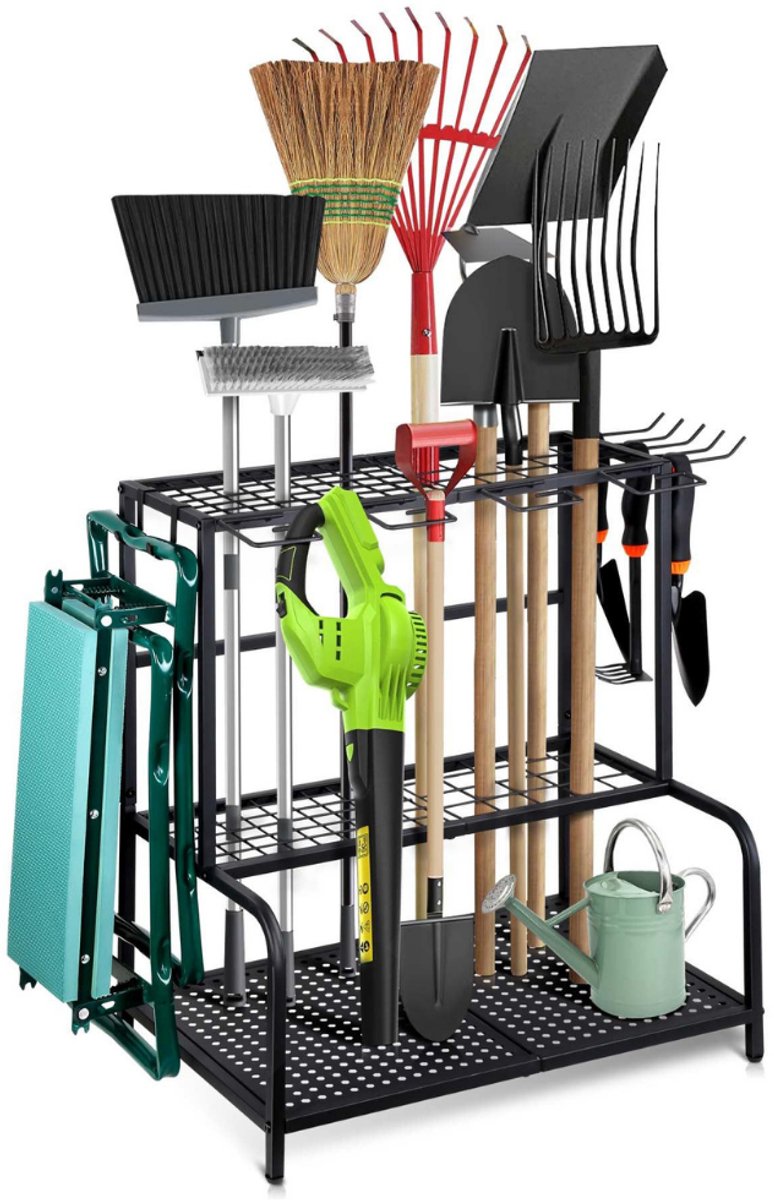 Livista Gereedschapsrek – Gereedschap Organizer voor Tuingereedschap – Opbergrek – Met Verplaatsbare Haken – Max. 60 kg – voor Garage, Schuur en Berging