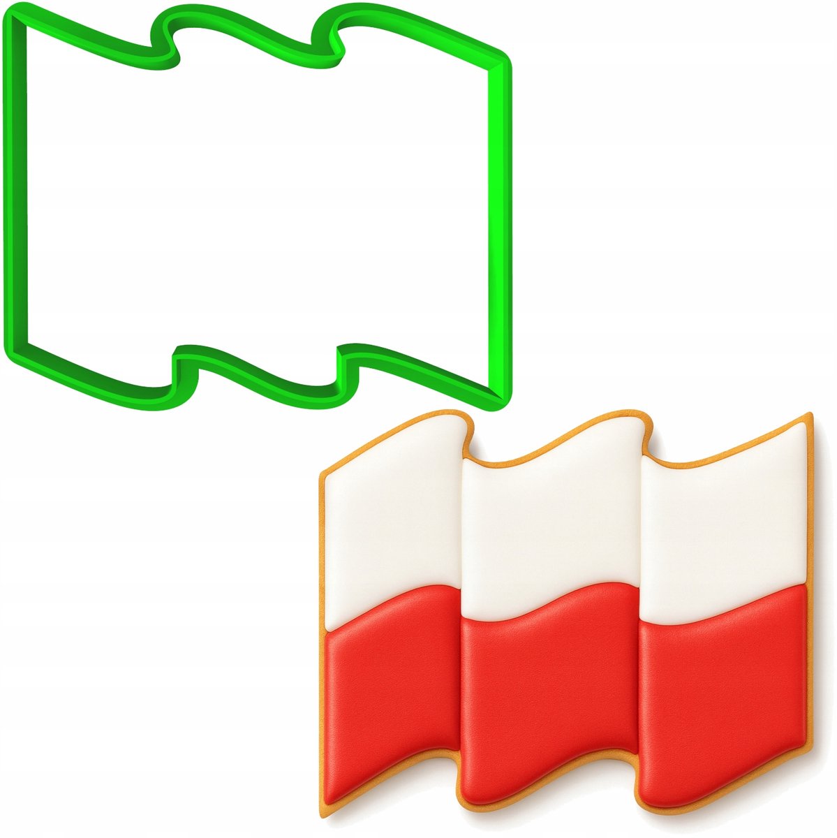 Koekjesvorm Poolse Vlag 8cm - Bakvorm voor Koekjes & Peperkoek
