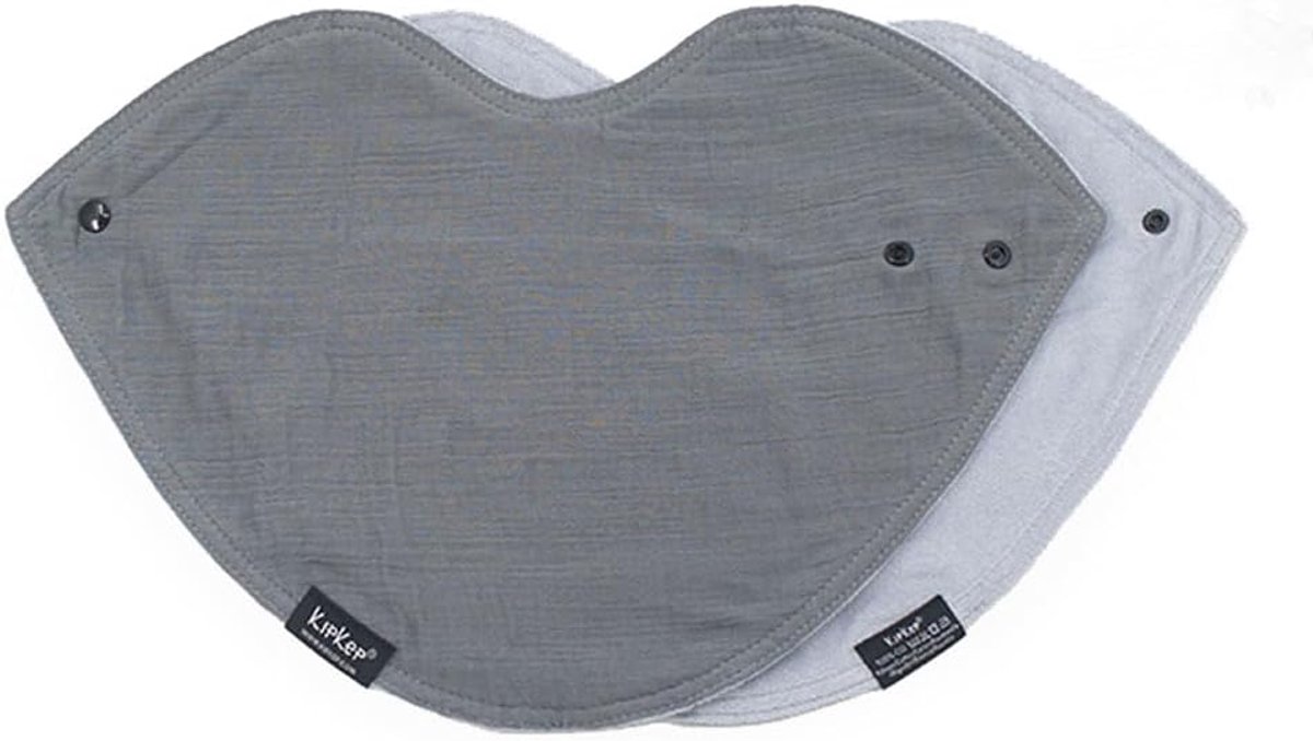 Spuugdoek bib 3-in-1 - dubbele laag katoen - bandana in grijs - onmisbaar voor babyverzorging - ShopVlot