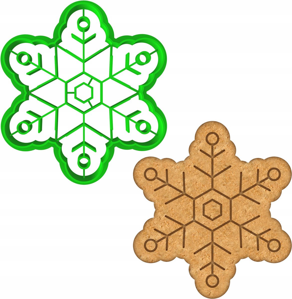 Kerstkoekjesvorm - Sneeuwvlok - Bakvorm voor koekjes en peperkoek