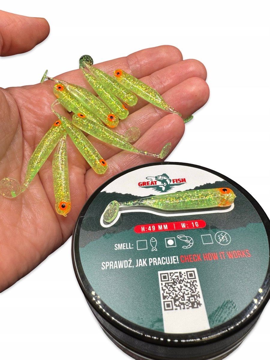 Merkloze Rubberen Visimitatie 49mm 1g - 10 Stuks met Garnalenaroma