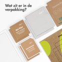Inhoud van de verpakking: vochtige doekjes, droge doekjes en stofverwijderaar voor het aanbrengen van een screenprotector.