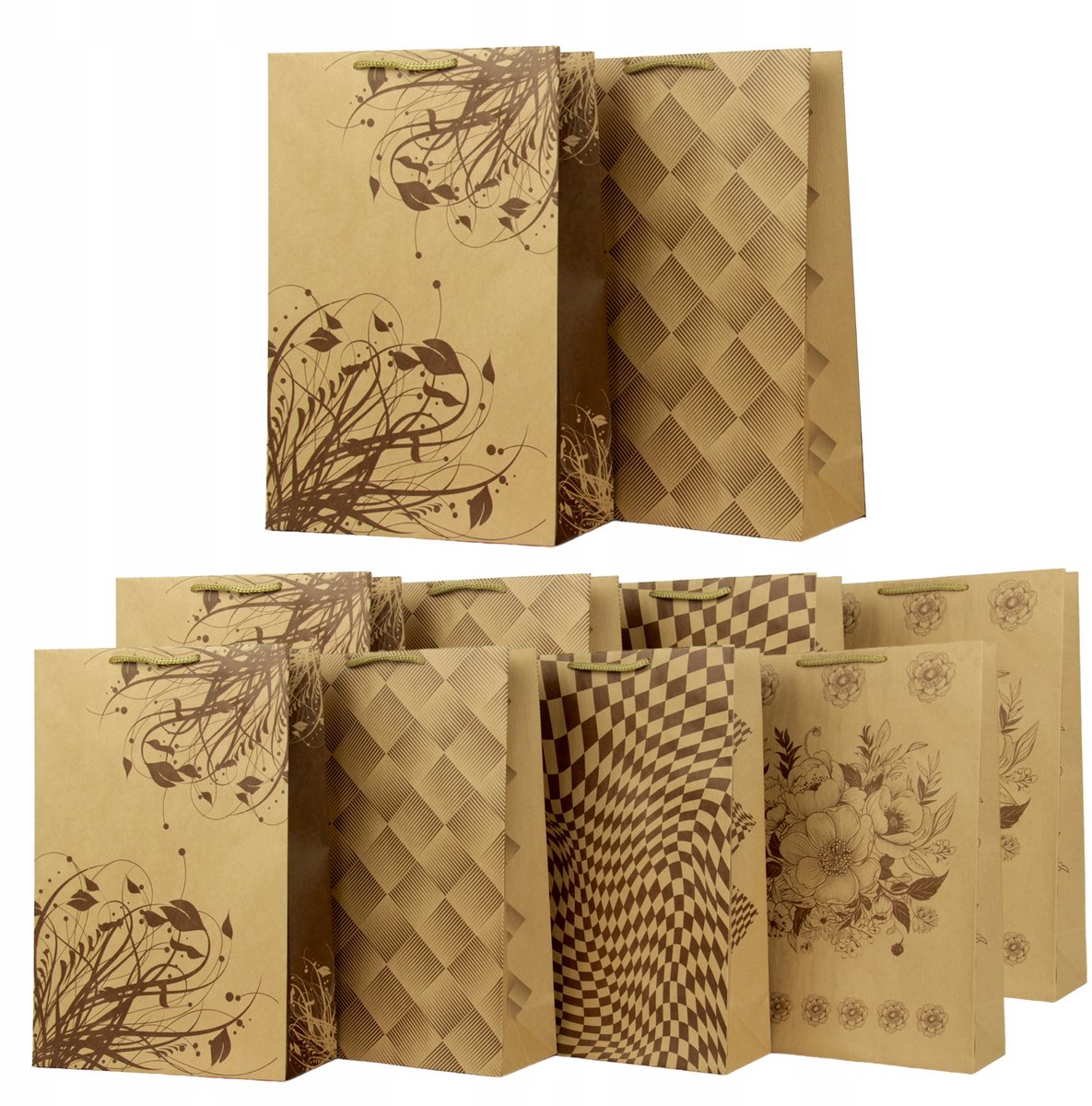 Papieren Cadeauzakjes EKO 23x11x32 cm - Set van 10 stuks - 110g/m2