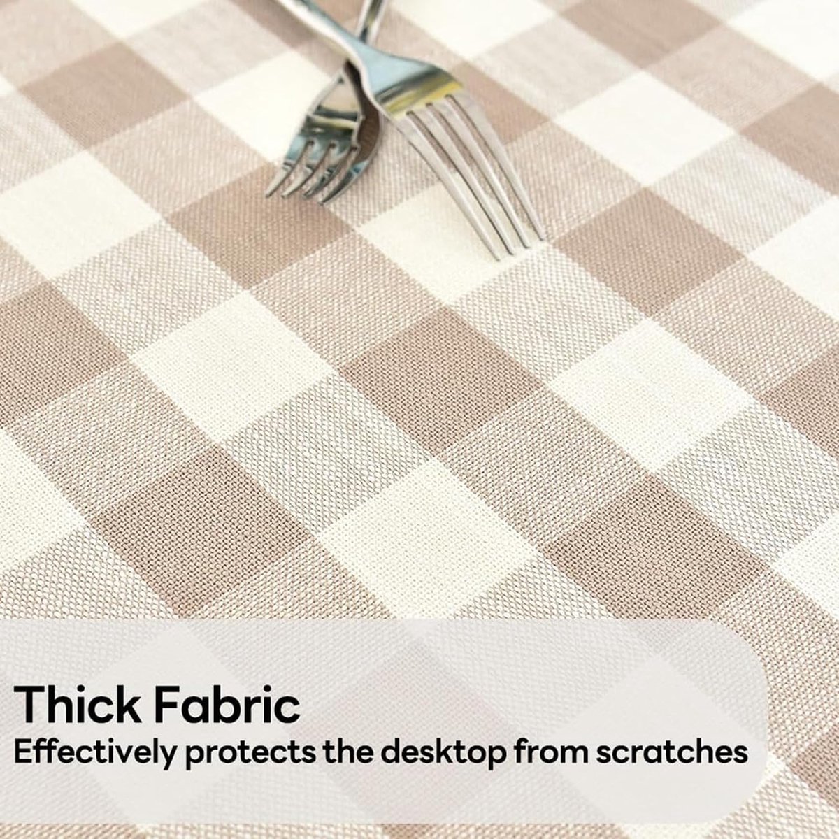 Gingham Round Tablecloth Heavy Duty Cotton Blend Checked Tablecloth Round Cover for Kitchen Dining Room Outdoor - ShopVlot